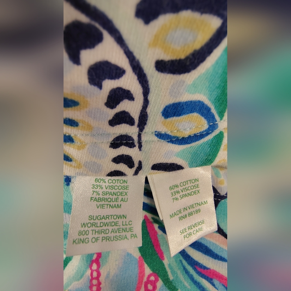 Lilly Pulitzer 1/2 Zip Lookin Sharp Edgewater Multicolor Printed Sweatshirt Sz S - Picture 6 of 6